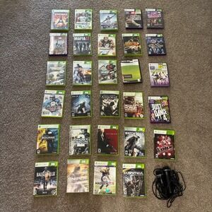Lot of 29 Xbox 360 Video Games Bundle Halo Battlefield Madden Voice Microphones